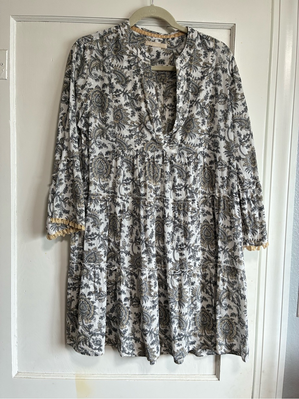 Lola Australia Boho Paisley Cotton Tiered Dress Size M - Picture 6 of 9